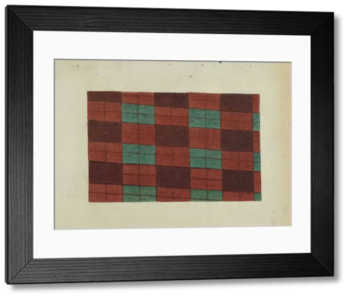 Framed Print : Printed Textile, c. 1938. Creator: Ralph M. Lewis Framed Print : Printed Textile, c. 1938. Creator: Ralph M. Lewis