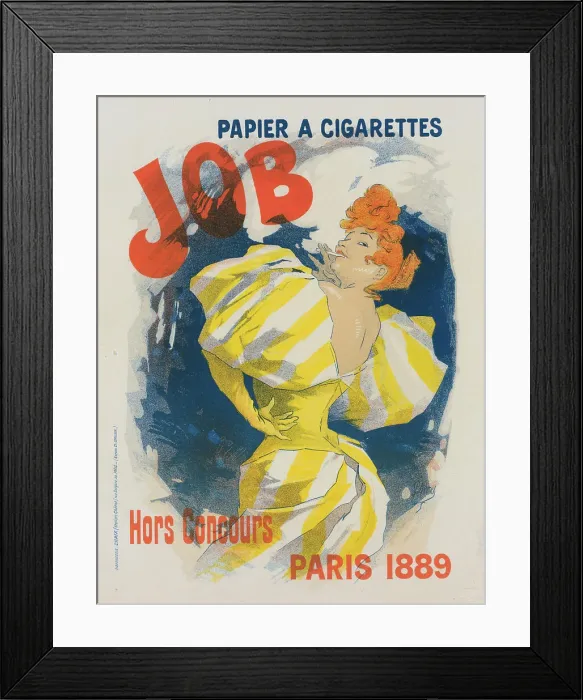 Framed Print : Affiche pour le Papier à cigarettes Job'. 1889. Creator: Jules Cheret. Affiche pour le Papier à cigarettes Job'. 1889. Creator: Jules Cheret Framed Print : Affiche pour le Papier à cigarettes Job'. 1889. Creator: Jules Cheret. Affiche pour le Papier à cigarettes Job'. 1889. Creator: Jules Cheret