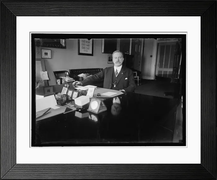 Framed Print : John Skelton Williams at desk, between 1913 and 1918. Creator: Harris & Ewing. John Skelton Williams at desk, between 1913 and 1918. Creator: Harris & Ewing Framed Print : John Skelton Williams at desk, between 1913 and 1918. Creator: Harris & Ewing. John Skelton Williams at desk, between 1913 and 1918. Creator: Harris & Ewing