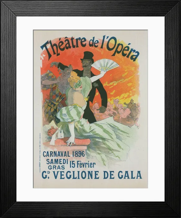 Framed Print : Affiche pour le théâtre de l'Opéra, Carnaval 1896. Grand Veglione de Gala'. c1896. Creator: Jules Cheret. Affiche pour le théâtre de l'Opéra, Carnaval 1896. Grand Veglione de Gala'. c1896 Framed Print : Affiche pour le théâtre de l'Opéra, Carnaval 1896. Grand Veglione de Gala'. c1896. Creator: Jules Cheret. Affiche pour le théâtre de l'Opéra, Carnaval 1896. Grand Veglione de Gala'. c1896