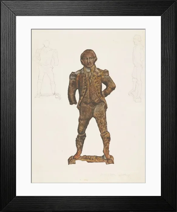 Framed Print : Andiron (George Washington), c. 1937. Creator: Josephine Lindley Framed Print : Andiron (George Washington), c. 1937. Creator: Josephine Lindley