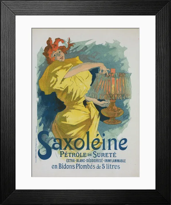 Framed Print : Nouvelle affiche pour la Saxoléine'. c1896. Creator: Jules Cheret. Nouvelle affiche pour la Saxoléine'. c1896. Creator: Jules Cheret Framed Print : Nouvelle affiche pour la Saxoléine'. c1896. Creator: Jules Cheret. Nouvelle affiche pour la Saxoléine'. c1896. Creator: Jules Cheret
