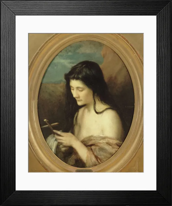 Framed Print : Sainte Marie l'Egyptienne, 1861. Creator: Jean Jacques Henner Framed Print : Sainte Marie l'Egyptienne, 1861. Creator: Jean Jacques Henner