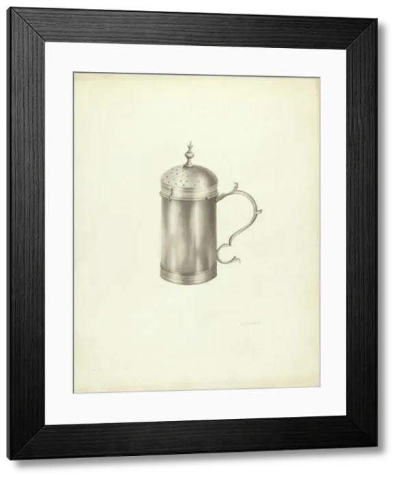 Framed Print : Silver Salt Cellar, c. 1938. Creator: Sidney Liswood Framed Print : Silver Salt Cellar, c. 1938. Creator: Sidney Liswood