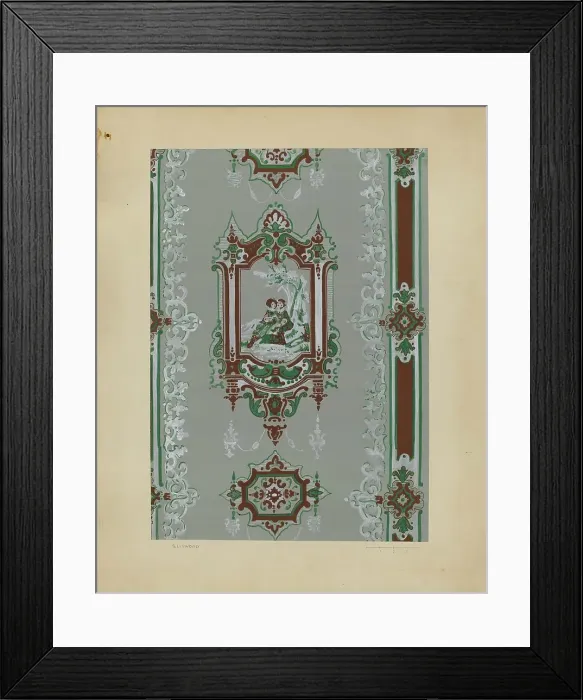 Framed Print : Wall Paper, c. 1937. Creator: Sidney Liswood Framed Print : Wall Paper, c. 1937. Creator: Sidney Liswood