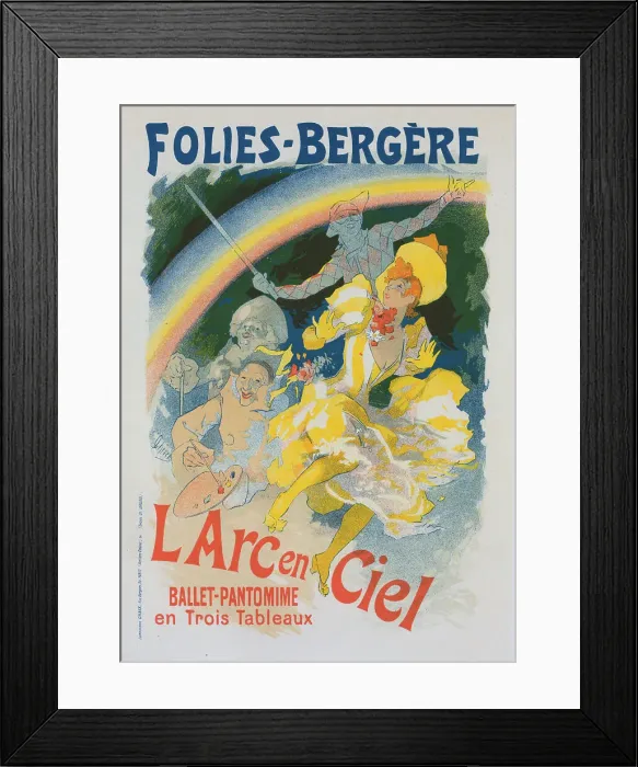 Framed Print : Affiche pour l'Arc-en-Ciel, ballet pantomime représenté aux Folies-Bergère. c1896. Creator: Jules Cheret. Affiche pour l'Arc-en-Ciel, ballet pantomime représenté aux Folies-Bergère. c1896 Framed Print : Affiche pour l'Arc-en-Ciel, ballet pantomime représenté aux Folies-Bergère. c1896. Creator: Jules Cheret. Affiche pour l'Arc-en-Ciel, ballet pantomime représenté aux Folies-Bergère. c1896