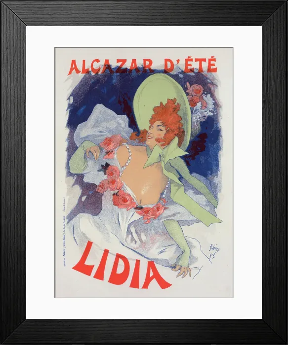 Framed Print : Affiche pour l'Alcazar d'Été, Lidia'. c1896. Creator: Jules Cheret. Affiche pour l'Alcazar d'Été, Lidia'. c1896. Creator: Jules Cheret