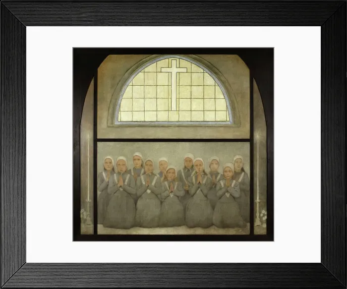 Framed Print : La chapelle : Les orphelines, c.1901. Creator: Fernand Pelez Framed Print : La chapelle : Les orphelines, c.1901. Creator: Fernand Pelez