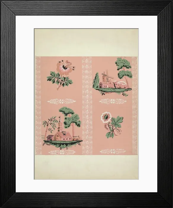 Framed Print : Wallpaper, 1935 / 1942. Creator: Sidney Liswood Framed Print : Wallpaper, 1935 / 1942. Creator: Sidney Liswood