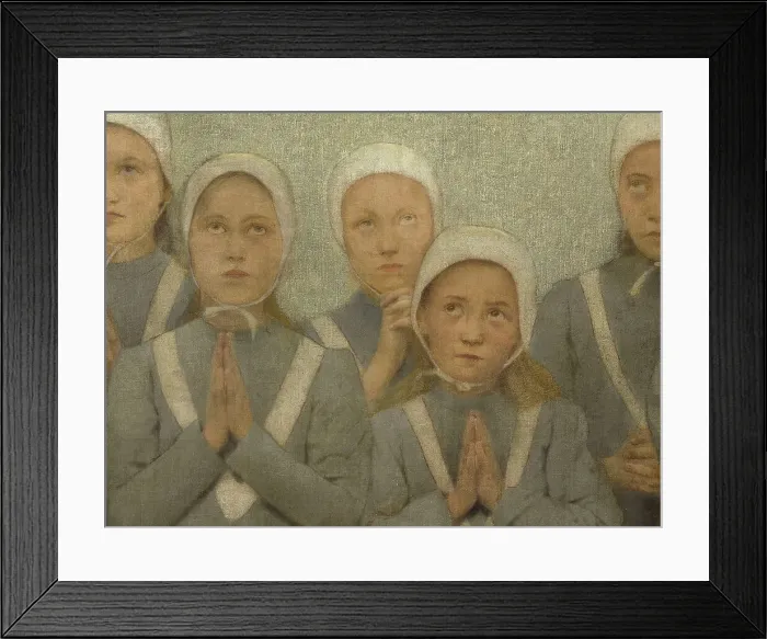 Framed Print : La chapelle : Les orphelines, c.1901. Creator: Fernand Pelez Framed Print : La chapelle : Les orphelines, c.1901. Creator: Fernand Pelez