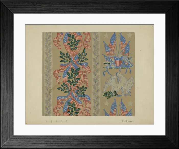 Framed Print : Wall Paper and Border, c. 1937. Creator: Sidney Liswood Framed Print : Wall Paper and Border, c. 1937. Creator: Sidney Liswood