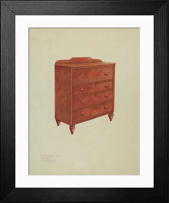 Framed Print : Chest of Drawers, c. 1939. Creator: Norma Lockwood Framed Print : Chest of Drawers, c. 1939. Creator: Norma Lockwood
