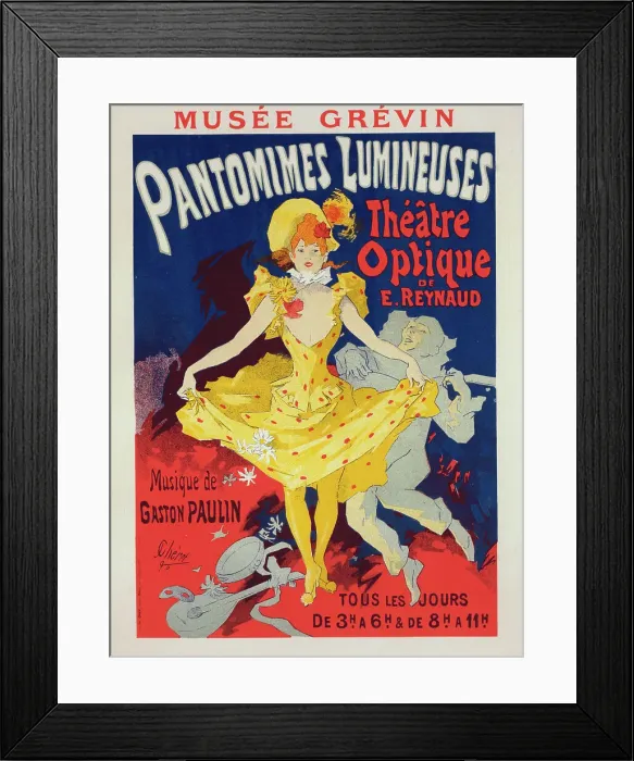 Framed Print : Affiche pour le Musée Grévin, Pantomimes lumineuses'. c1896. Creator: Jules Cheret. Affiche pour le Musée Grévin, Pantomimes lumineuses'. c1896. Creator: Jules Cheret Framed Print : Affiche pour le Musée Grévin, Pantomimes lumineuses'. c1896. Creator: Jules Cheret. Affiche pour le Musée Grévin, Pantomimes lumineuses'. c1896. Creator: Jules Cheret