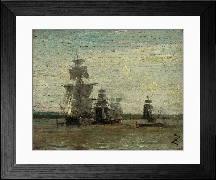 Framed Print : Les frégates, between 1850 and 1860. Creator: Felix Francois Georges Philibert Ziem Framed Print : Les frégates, between 1850 and 1860. Creator: Felix Francois Georges Philibert Ziem