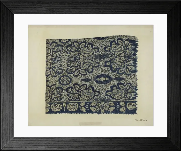 Framed Print : Woolen Coverlet, c. 1941. Creator: Edmond Lorts Framed Print : Woolen Coverlet, c. 1941. Creator: Edmond Lorts