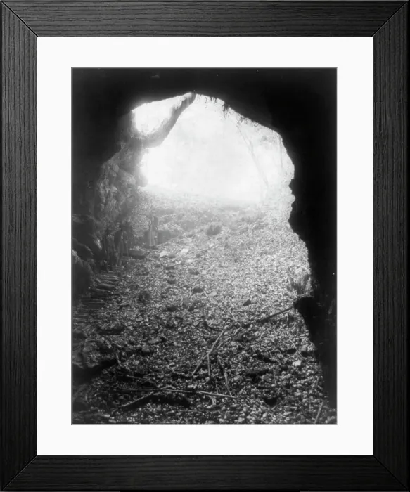 Framed Print : Mammoth Cave, Kentucky --looking backward, c1891. Creator: Frances Benjamin Johnston Framed Print : Mammoth Cave, Kentucky --looking backward, c1891. Creator: Frances Benjamin Johnston