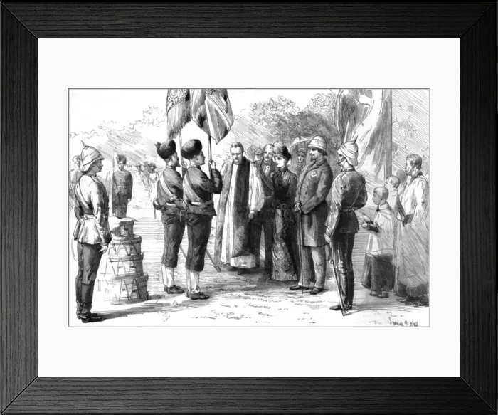 Framed Print : Lady Dufferin Presenting New Colours to the 18th Bengal Infantry at Alipur, 1886. Creator: Unknown Framed Print : Lady Dufferin Presenting New Colours to the 18th Bengal Infantry at Alipur, 1886. Creator: Unknown