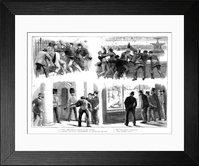 Framed Print : The Rioting in the West End of London, February 8th. 1886. Creator: Unknown Framed Print : The Rioting in the West End of London, February 8th. 1886. Creator: Unknown