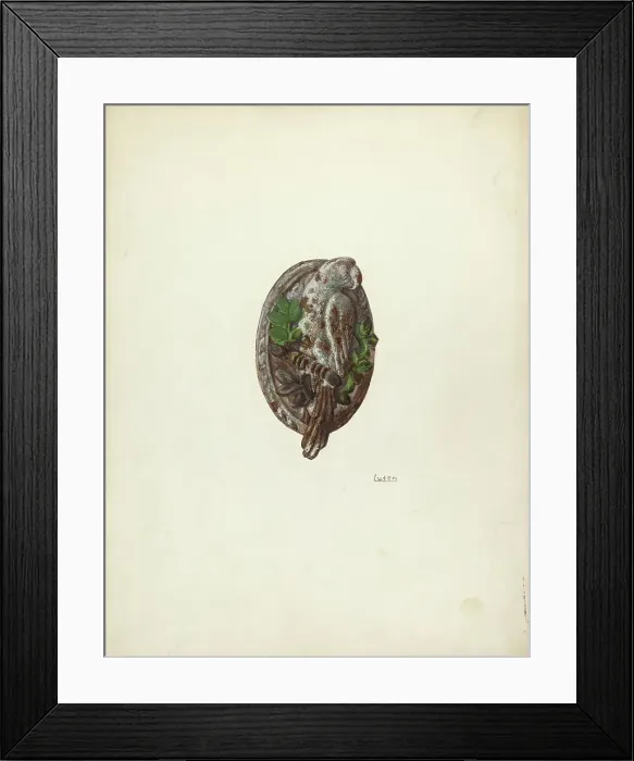 Framed Print : Door Knocker, c. 1940. Creator: Winifred Luten Framed Print : Door Knocker, c. 1940. Creator: Winifred Luten