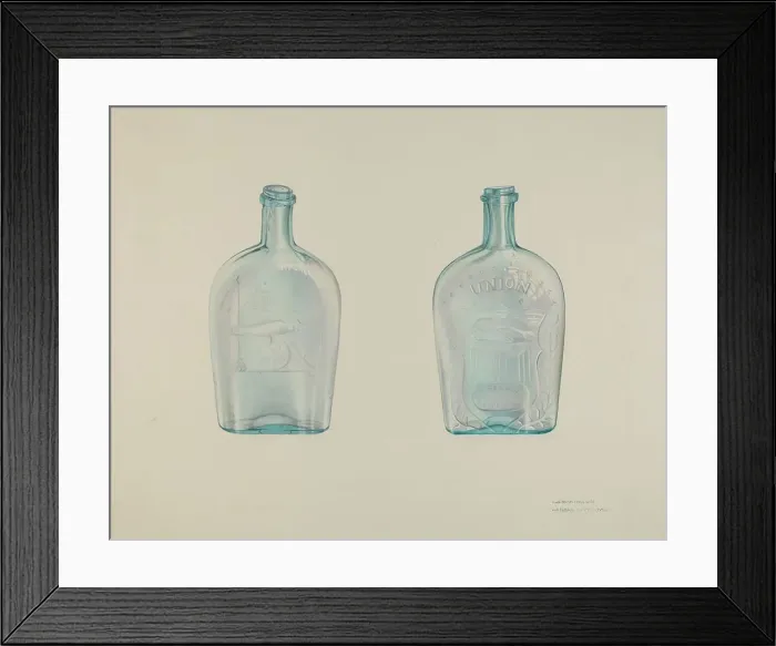Framed Print : Whiskey Bottle, c. 1943. Creator: Loraine Makimson Framed Print : Whiskey Bottle, c. 1943. Creator: Loraine Makimson