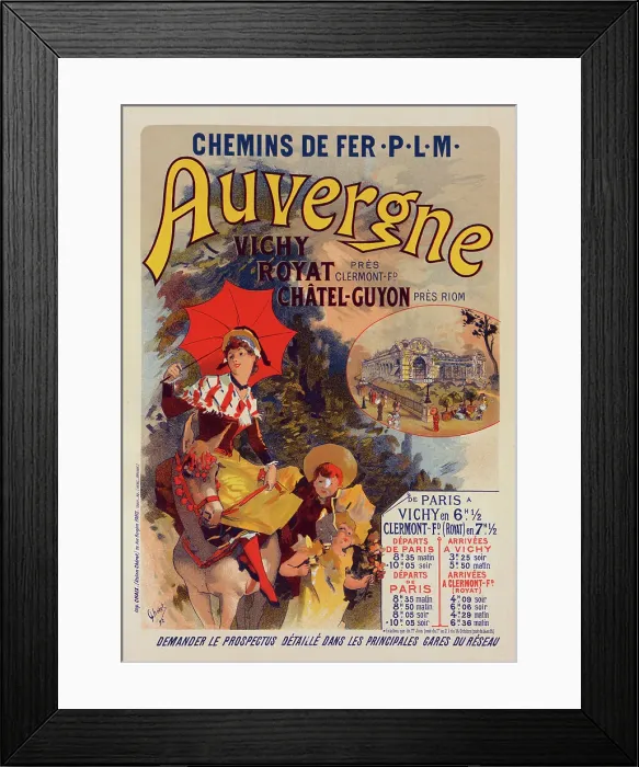 Framed Print : Affiche pour la Compagnie P.-L.-M. L'Auvergne, c1899. Creator: Jules Cheret. Affiche pour la Compagnie P.-L.-M. L'Auvergne, c1899. Creator: Jules Cheret Framed Print : Affiche pour la Compagnie P.-L.-M. L'Auvergne, c1899. Creator: Jules Cheret. Affiche pour la Compagnie P.-L.-M. L'Auvergne, c1899. Creator: Jules Cheret