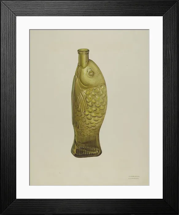Framed Print : Fish Bitters Bottle, 1935 / 1942. Creator: Loraine Makimson Framed Print : Fish Bitters Bottle, 1935 / 1942. Creator: Loraine Makimson