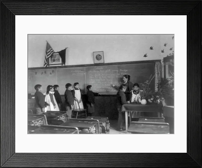 Framed Print : Elementary school class of Indian students with botanical specimens... Carlisle, Pennsylvania, 1901 Creator: Frances Benjamin Johnston Framed Print : Elementary school class of Indian students with botanical specimens... Carlisle, Pennsylvania, 1901 Creator: Frances Benjamin Johnston