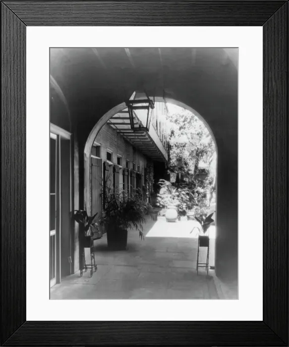 Framed Print : Patio on Bourbon Street, New Orleans, 1937 or 1938. Creator: Frances Benjamin Johnston Framed Print : Patio on Bourbon Street, New Orleans, 1937 or 1938. Creator: Frances Benjamin Johnston