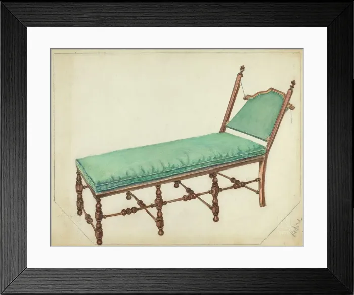 Framed Print : Day Bed, c. 1953. Creator: Irene Malawicz Framed Print : Day Bed, c. 1953. Creator: Irene Malawicz