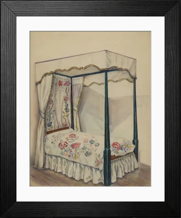Framed Print : Bedstead, c. 1936. Creator: Irene Malawicz Framed Print : Bedstead, c. 1936. Creator: Irene Malawicz
