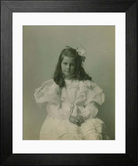 Framed Print : Miss Martha Cameron, three-quarter length portrait, seated, facing front, between 1890 and 1910. Creator: Frances Benjamin Johnston Framed Print : Miss Martha Cameron, three-quarter length portrait, seated, facing front, between 1890 and 1910. Creator: Frances Benjamin Johnston