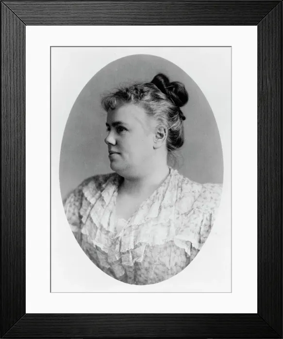 Framed Print : Mrs. Fanny Holmes, head-and-shoulders portrait, facing left, between 1890 and 1910. Creator: Frances Benjamin Johnston Framed Print : Mrs. Fanny Holmes, head-and-shoulders portrait, facing left, between 1890 and 1910. Creator: Frances Benjamin Johnston