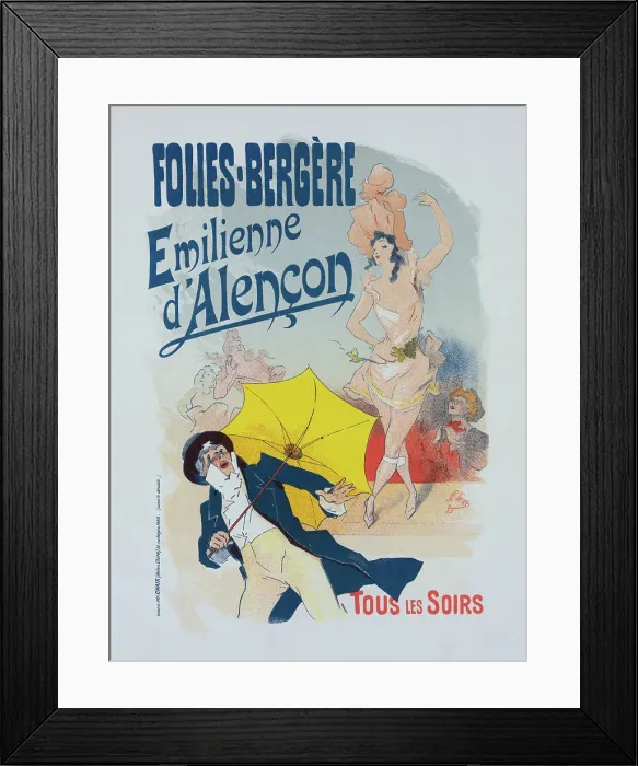 Framed Print : Affiche pour les Folies-Bergère, Émilienne d'Alençon'. c1898. Creator: Jules Cheret. Affiche pour les Folies-Bergère, Émilienne d'Alençon'. c1898. Creator: Jules Cheret Framed Print : Affiche pour les Folies-Bergère, Émilienne d'Alençon'. c1898. Creator: Jules Cheret. Affiche pour les Folies-Bergère, Émilienne d'Alençon'. c1898. Creator: Jules Cheret