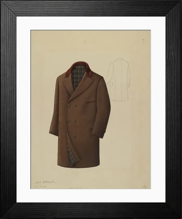 Framed Print : Man's Coat, 1937. Creator: Louis Maldarelli Framed Print : Man's Coat, 1937. Creator: Louis Maldarelli