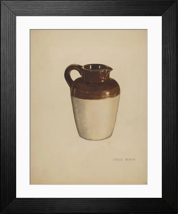Framed Print : Crockery Pitcher, c. 1940. Creator: Lucille Manson Framed Print : Crockery Pitcher, c. 1940. Creator: Lucille Manson