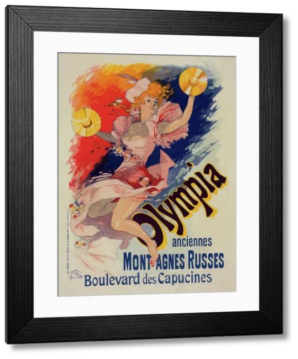 Framed Print : Affiche pour Olympia'. c1898. Creator: Jules Cheret. Affiche pour Olympia'. c1898. Creator: Jules Cheret Framed Print : Affiche pour Olympia'. c1898. Creator: Jules Cheret. Affiche pour Olympia'. c1898. Creator: Jules Cheret