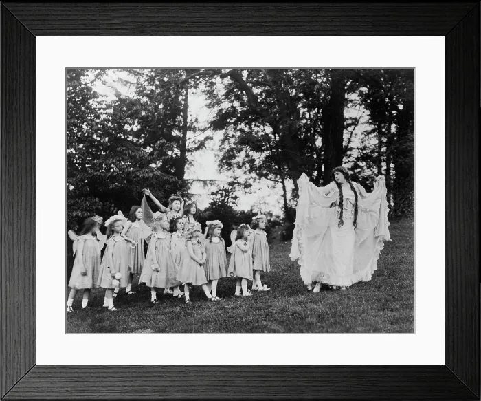 Framed Print : Pastoral play, the Oaks, Spring, 1906. Creator: Frances Benjamin Johnston Framed Print : Pastoral play, the Oaks, Spring, 1906. Creator: Frances Benjamin Johnston