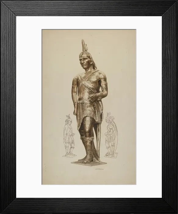 Framed Print : Cigar Store Indian, c. 1940. Creator: J. Herman McCollum Framed Print : Cigar Store Indian, c. 1940. Creator: J. Herman McCollum