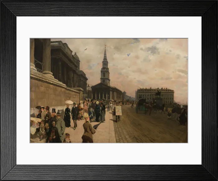 Framed Print : The National Gallery and St. Martin's Church (London), c1878. Creator: Giuseppe de Nittis Framed Print : The National Gallery and St. Martin's Church (London), c1878. Creator: Giuseppe de Nittis