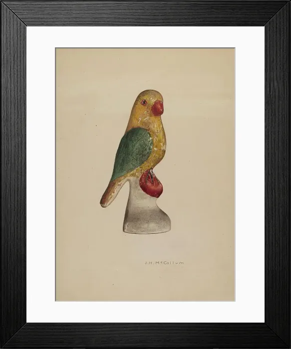 Framed Print : Chalkware Bird, c. 1940. Creator: J. Herman McCollum Framed Print : Chalkware Bird, c. 1940. Creator: J. Herman McCollum