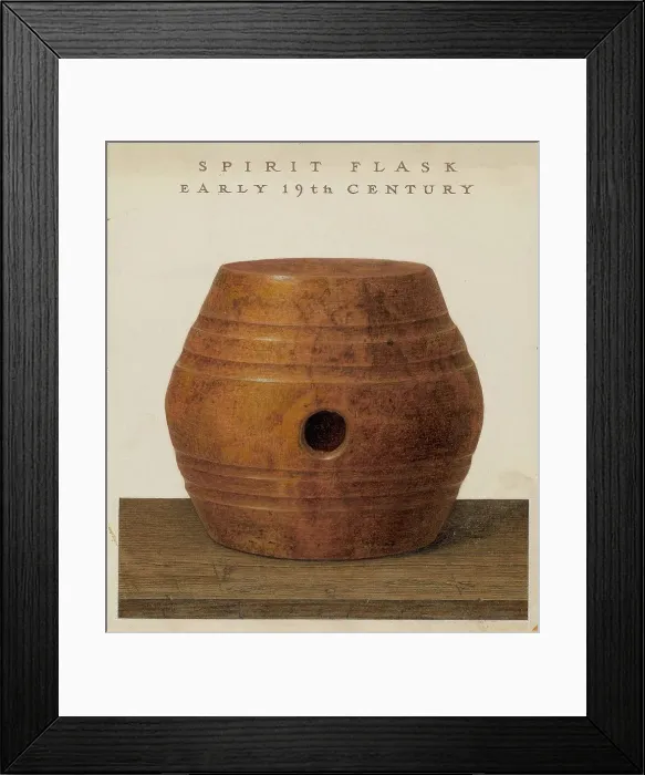 Framed Print : Spirit Flask, c. 1937. Creator: J. Herman McCollum Framed Print : Spirit Flask, c. 1937. Creator: J. Herman McCollum