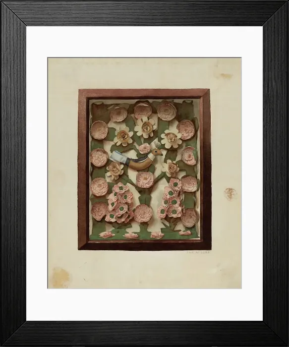 Framed Print : Valentine in Shadow Box, c. 1938. Creator: Inez McCombs Framed Print : Valentine in Shadow Box, c. 1938. Creator: Inez McCombs