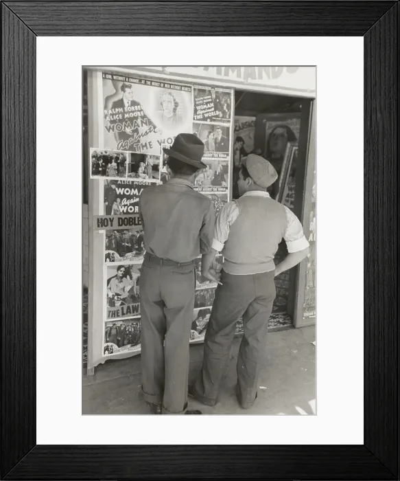 Framed Print : Mexican boys looking at movie poster, San Antonio, Texas, 1939-03. Creator: Russell Lee Framed Print : Mexican boys looking at movie poster, San Antonio, Texas, 1939-03. Creator: Russell Lee