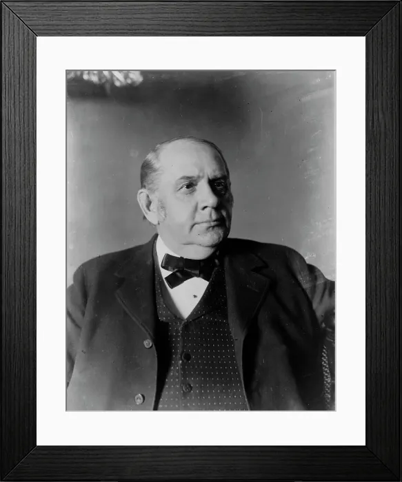 Framed Print : Marcus Alonzo Hanna, head-and-shoulders portrait, facing right, between c1890 and 1904. Creator: Frances Benjamin Johnston Framed Print : Marcus Alonzo Hanna, head-and-shoulders portrait, facing right, between c1890 and 1904. Creator: Frances Benjamin Johnston