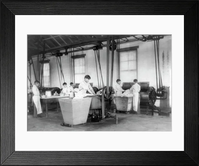 Framed Print : United States Indian School, Carlisle, Pennsylvania, six boys doing laundry, 1901. Creator: Frances Benjamin Johnston Framed Print : United States Indian School, Carlisle, Pennsylvania, six boys doing laundry, 1901. Creator: Frances Benjamin Johnston