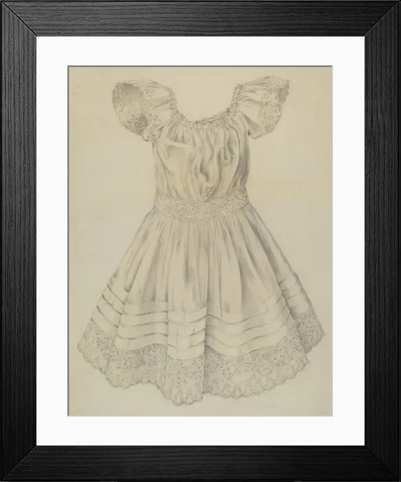 Framed Print : Child's Dress, 1935 / 1942. Creator: Marjorie McIntyre Framed Print : Child's Dress, 1935 / 1942. Creator: Marjorie McIntyre
