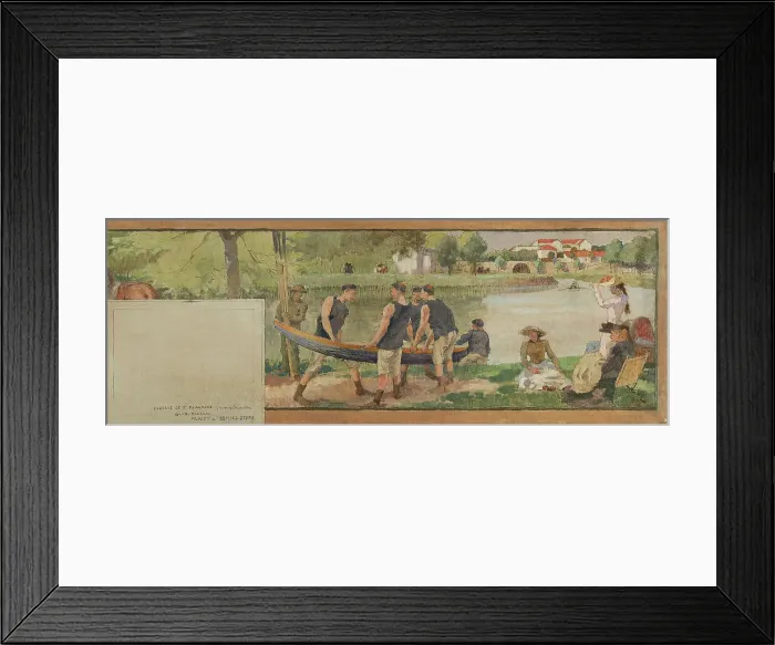 Framed Print : Sketch for the town hall in Saint-Maurice: Landscape. Banks of the Marne... between 1890 and 1892. Creator: Edmond Debon Framed Print : Sketch for the town hall in Saint-Maurice: Landscape. Banks of the Marne... between 1890 and 1892. Creator: Edmond Debon