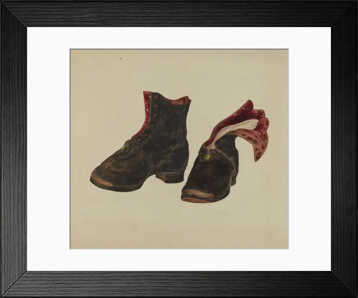 Framed Print : Boy's Shoes, 1935 / 1942. Creator: Marjorie McIntyre Framed Print : Boy's Shoes, 1935 / 1942. Creator: Marjorie McIntyre