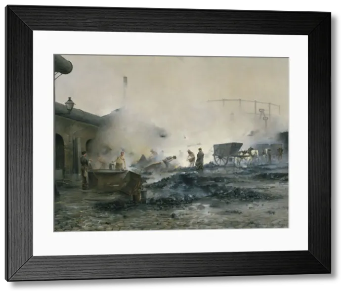 Framed Print : Courcelles gas plant, 1884. Creator: Ernest Jean Delahaye Framed Print : Courcelles gas plant, 1884. Creator: Ernest Jean Delahaye