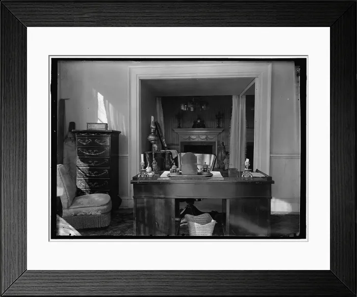 Framed Print : Monticello - study, between 1914 and 1918. Creator: Harris & Ewing. Monticello - study, between 1914 and 1918. Creator: Harris & Ewing Framed Print : Monticello - study, between 1914 and 1918. Creator: Harris & Ewing. Monticello - study, between 1914 and 1918. Creator: Harris & Ewing